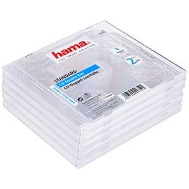 Hama Standard CD Double Jewel Case, pack of 5, transparent