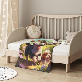 E-RIDES 76x100CM Small Blanket - Puppy Blanket Throw for Nursery, Toddlers and Pets, Cozy and Warm, Ideal for Cribs and Pet Beds - Perfect Newborn Baby Gift