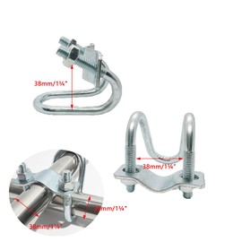 UtySty 4 Pack Vertical Pipe Clip Cross Connector Clamp Mount OD 1‘’-1.2‘’ EMT Tube Double U-shaped Screw Bolt Fixed Clasp Fixator Buckle for Farm Garden Greenhouse Nursery Shade Scaffolding Frame