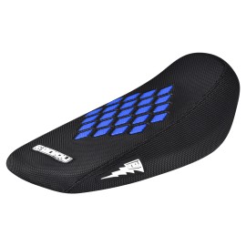 Enjoy Mfg Sur Ron MX X Seat Cover    all BLACK w/ TM BLUE Diamond gripper  BOLT #349