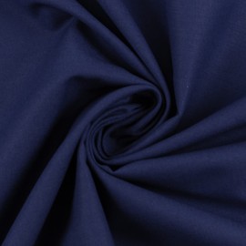 Swafing Heide Cotton Fabric Woven Plain Coupon (Navy, 1 m) - 36