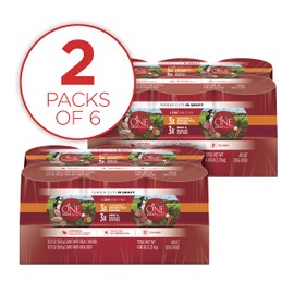 Purina ONE Tender Cuts in Gravy Chicken and Brown Rice, and Beef and Barley Entrees Wet Dog Food Variety Pack - 13 Ounce - 6 Count (Pack of 2)