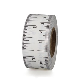 ChromaLabel 12 Inch Adhesive Measuring Tape, Flat Tape Measure for Woodworking, Office, and School Sticker - White