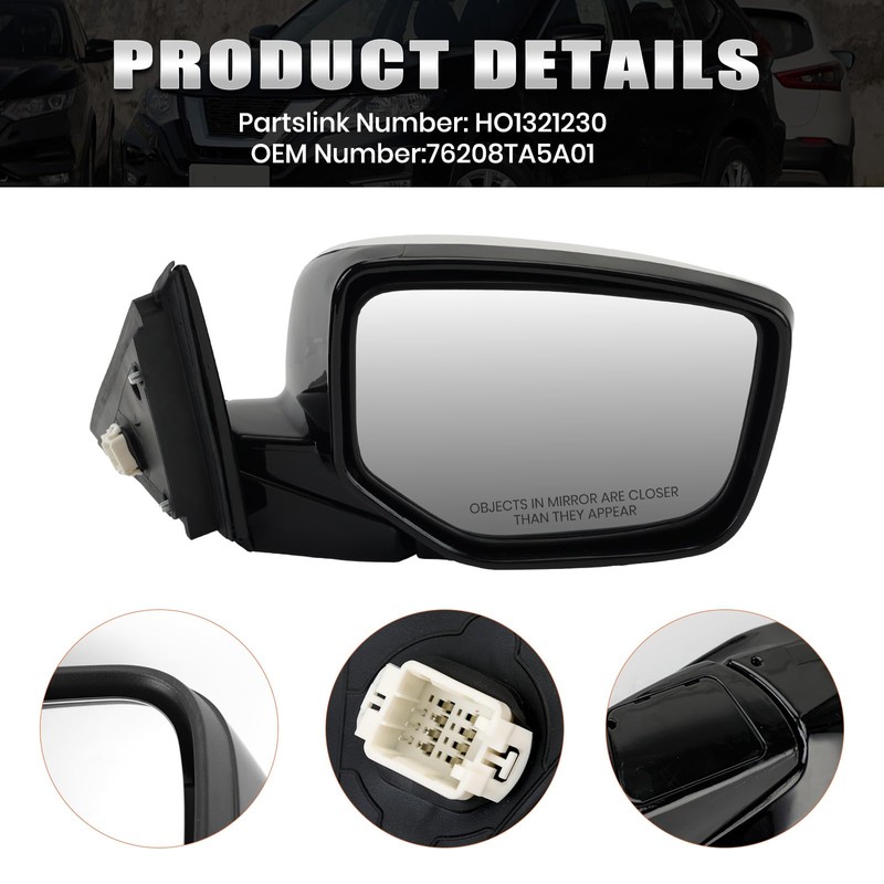 Right Passenger Side Mirror Compatible with Honda Accord 2008 2009