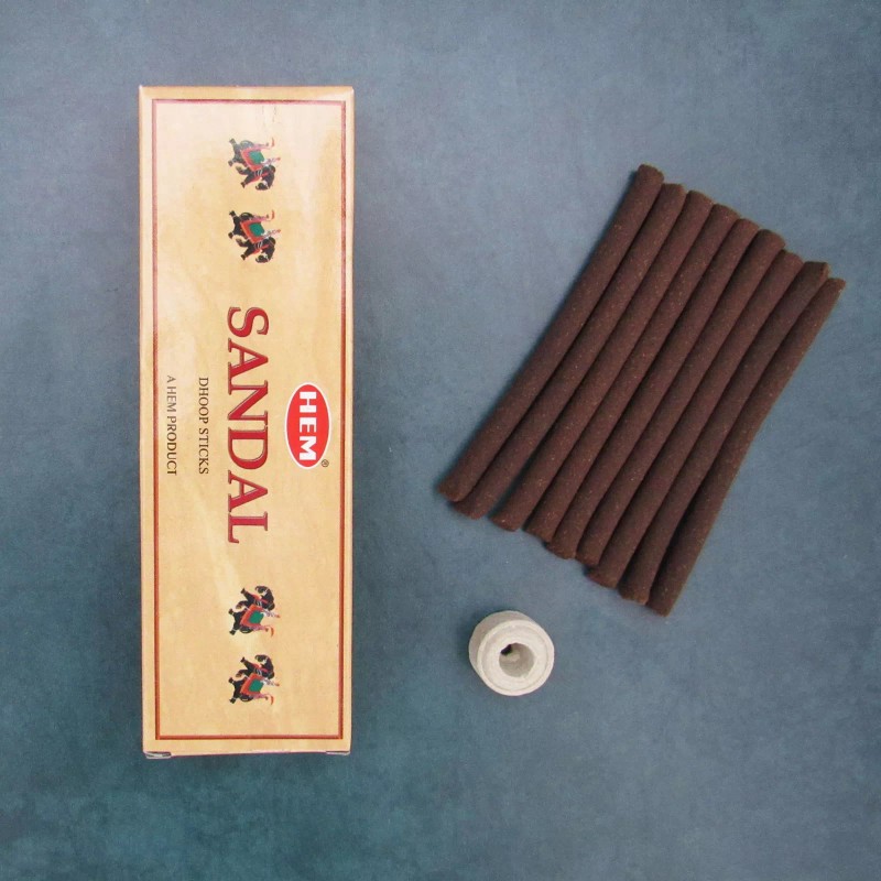 Sandal Dhoop Incense Sticks by HEM (25 g) w/ Ceramic