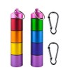 7 Days Rainbow Colour Aluminum Pill Bottle with Carabiner ，Stackable