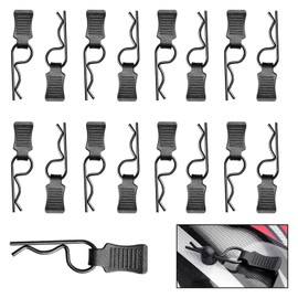 HobbyPark 50pcs Universal RC Car Body Clips w/Pull Tabs Black R Pins for 1/10 Scale Traxxas Arrma Axial Losi & All 1/8 Redcat HPI HSP Exceed Truck Buggy Shell Replacement Parts