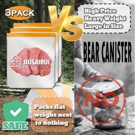 Odor Proof Bear Bags for Food Backpacking: 3Pack Reusable Bear Proof Food Storage Alternative to Bear Canister for Backpacking fit Camping Hiking Water Sports