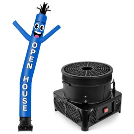 GOODENY 10FT Tall Inflatable Tube Man Open House Wacky Wavy Dancing Guy with 3/4 HP Weather-Resistant Blower (12''Diameter) for Outdoor Decoration Advertising Business Promotion - Blue