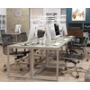 SHW Triangle-Leg Home Office Computer Desk, Silver/Gray