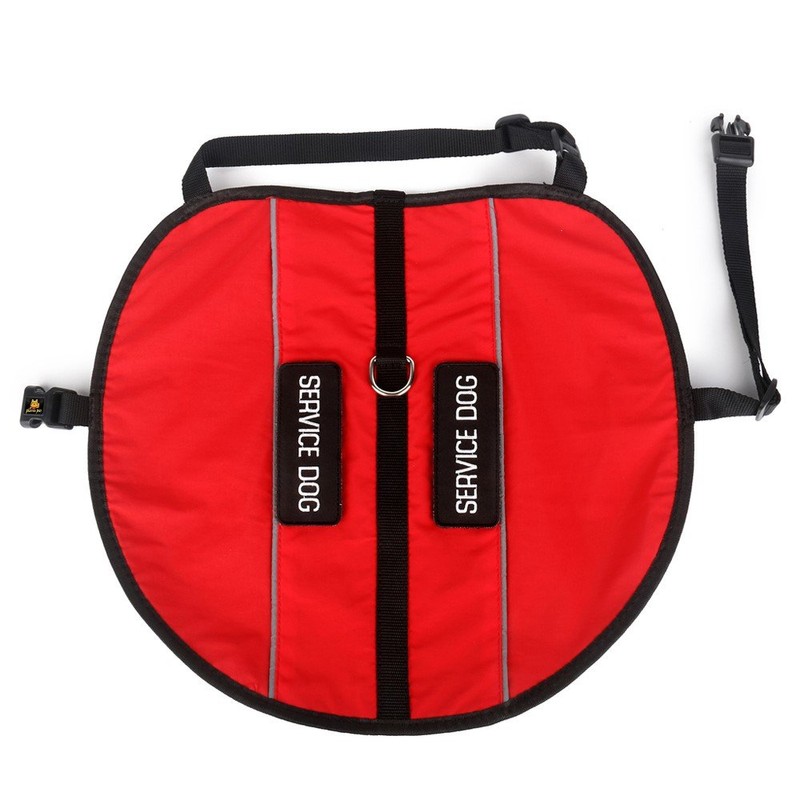 Plutus Pet Service Dog Vest, Bright Red Fabric & Reflective