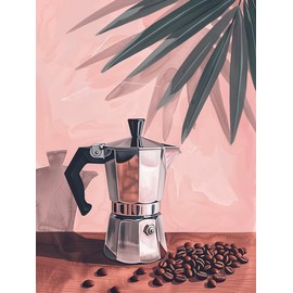 Ginfonr DIY 5D Diamond Art Kits for Adults, Coffee Diamond Painting for Adults, Diamond Art Landscaping Full Drill, Diamond Art Kits Embroidery Rhinestone Craft for Home Wall Decor 12 * 16 Inch