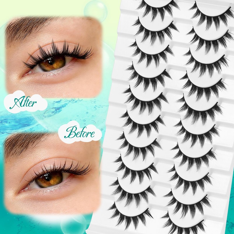 Fyonas Lashes Manga False Eyelashes 9-12mm Anime Lashes Strips C