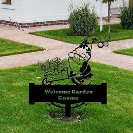RemeeHi Fairy Welcome Ground Stabbing Garden Object Garden Goods Plate Iron Plate Interior Garden Decoration Gardening Interior Scandinavian (welcome)