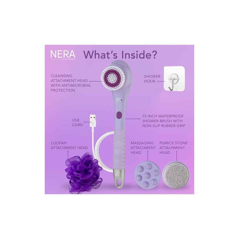 Spa Sciences Nera Cepillo Corporal Ducha Baño Exfoliación Limpieza Profunda