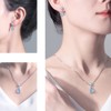 JIANGXIN 18"~20" Pear cut Gemstone 925 Sterling Silver Pendant Necklace