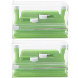 CENPEK 2 Pieces Desk Needle Threader, Automatic Double Needle Hand Threader, Green Double Hole Needle Threader Insertion Tool for Sewing Machine, DIY, Handmade Work, Threader