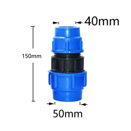 MiJunHD PE Pipe Reducing Straight Connector,50mm to 40mm Reducer Coupler Hose Connection Plastic Quick Fittings for Garden & Agriculture Watering (1 Piece)