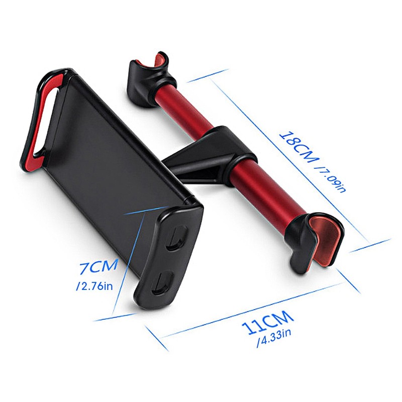 Car Headrest Mount 360° Rotating Tablet Phone Holder Backseat BracketRed