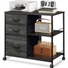 DEVAISE 3 Drawer Mobile File Cabinet, Rolling Printer Stand with