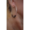 ★ 6 cm large brown ethnic boho wooden hoop earrings