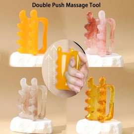 1개입 이중 푸시 레진 마사지 빗 등 허리 바디 스크래퍼 어깨 목 구아샤 스틱 경락 도구 [02 Color-D] 1 Piece Double Push Resin Massage Comb Waist Body Scraper Shoulder Neck Gua Sha Stick Meridian Tool [02 Color-D]