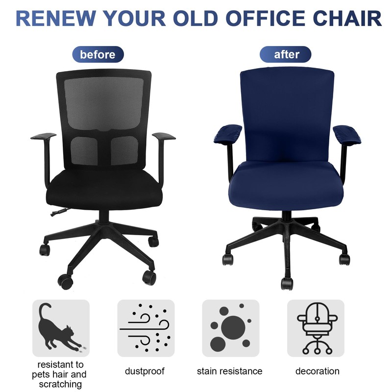 Tallew 4 Pcs Office Chair Covers Set Computer Universal Protective