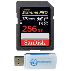 SanDisk 256GB SDXC SD Extreme Pro Memory Card Works with Sony Alpha a6400 Mirrorless Camera (ILCE-6400/B) 4K V30 U3 (SDSDXXG-256G-GN4IN) Bundle with (1) Everything But Stromboli Combo Card Reader