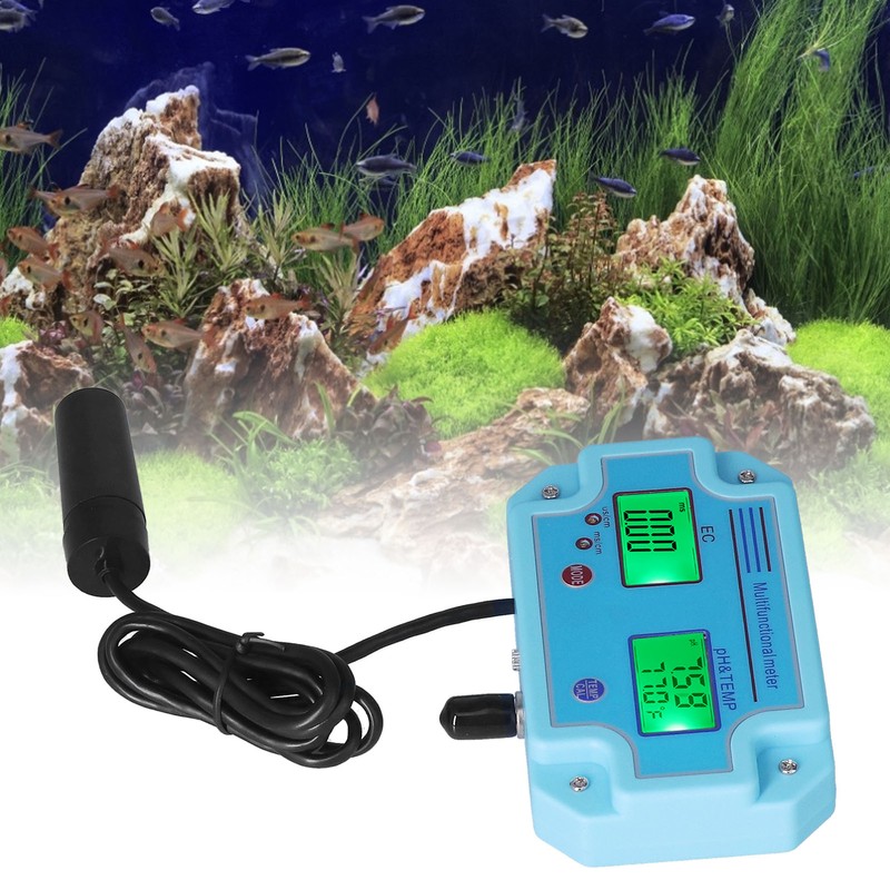PH EC Temperature Meter DC 6V High Accuracy Portable LCD