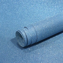 Kitico Glitter Blue Wallpaper Blue Contact Paper Glitter Blue Peel and Stick Wallpaper Blue Self Adhesive Wallpaper Glitter Decorative DIY Decoration 17.7"x78.7"