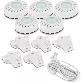 Utilitech 10-Pack Xenon Adjustable Under Cabinet Puck Accent Light Kit White XPV50HCL New