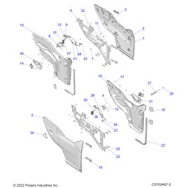 Polaris Ranger Door Seal, Genuine OEM Part 5455610, Qty 1