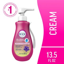 Veet Sensitive Skin Formula with Aloe Vera and Vitamin E, Dermatologically Tested Hair Removal Gel Cream 13.5 Fl Oz. for Legs & Body (6 Pack)
