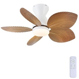 Kviflon - Ventiladores de techo tropicales con luces y control remoto, ventiladores de techo de perfil bajo de 30 pulgadas, ventilador de...