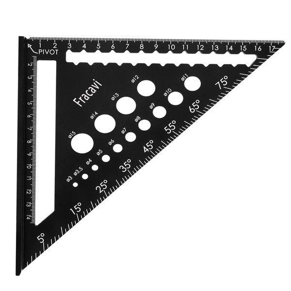 Carpenter's Square 180 mm Versatile Drill Gauge for Exact Diameter,