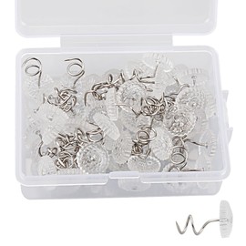 50 Clear Head Twist Pins for Bed Skirts,Secures Linens in Place