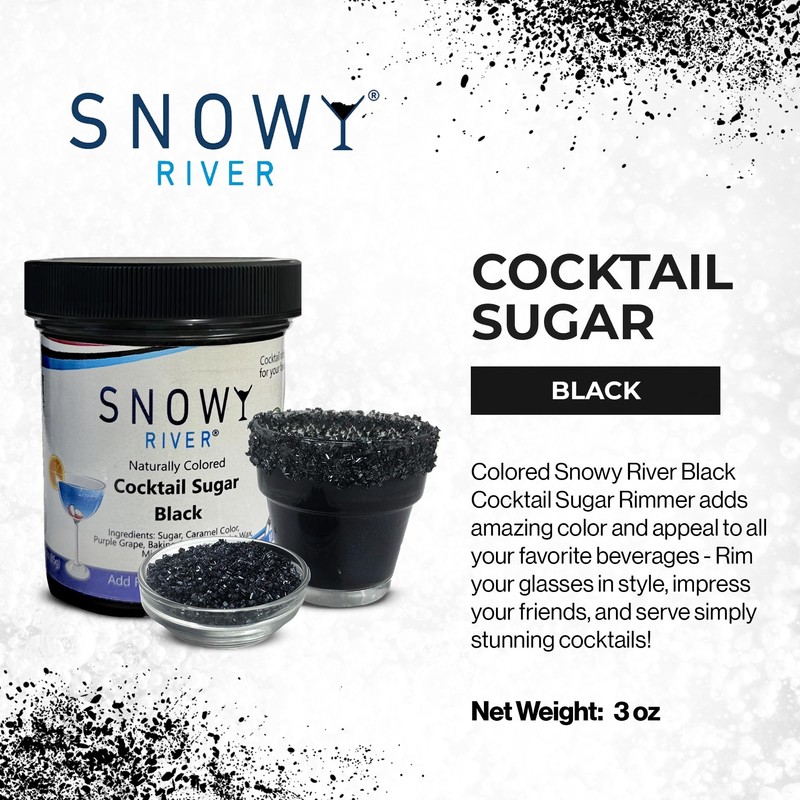 Snowy River Black, Cocktail & Margarita Sugar Rimmer - Vibrant