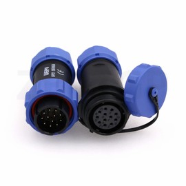 ZBLZGP WEIPU SP21 Panel Mount Wire Cable Electrical Circular Low Voltage Waterproof Connector Power Cord Aviation Connectors LED Lighting for Car and Industrial Motorcycle (Docking, 12 Pin 5A)