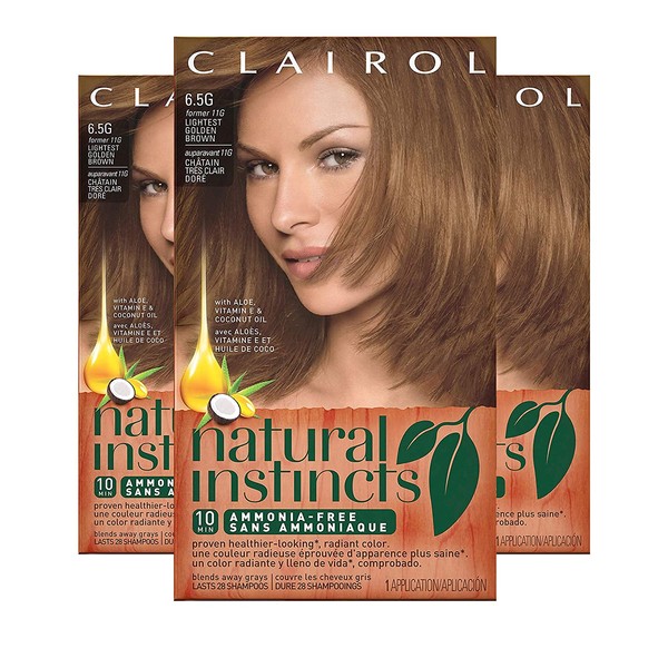 Clairol Natural Instincts Hair Color, Shade 6.5g 11g/amber Shimmer, 3 Count(Packaging may Vary)