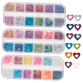 Healeved Nail Glitter Flakes for Valentine's Day Heart-Shaped Makeup Sequins Nail Art Supplies Total Each and Festive Looks