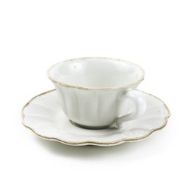 Costanova Oliva White Tea Cup Saucer Set 250ml / 코스타노바 올리바 화이트 티컵소서세트 250ml