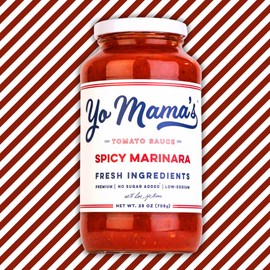 Yo Mama's Foods Keto SPICY Marinara Pasta Sauce - Pack of (2) - No Sugar Added, Low Carb, Low Sodium, Gluten Free, Paleo Friendly, and Made with Whole, Non-GMO Tomatoes.
