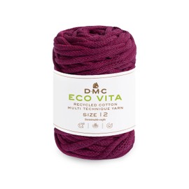 DMC Eco Vita 12, Crochet Knitting Macrame Yarn, Plum (61) 250g