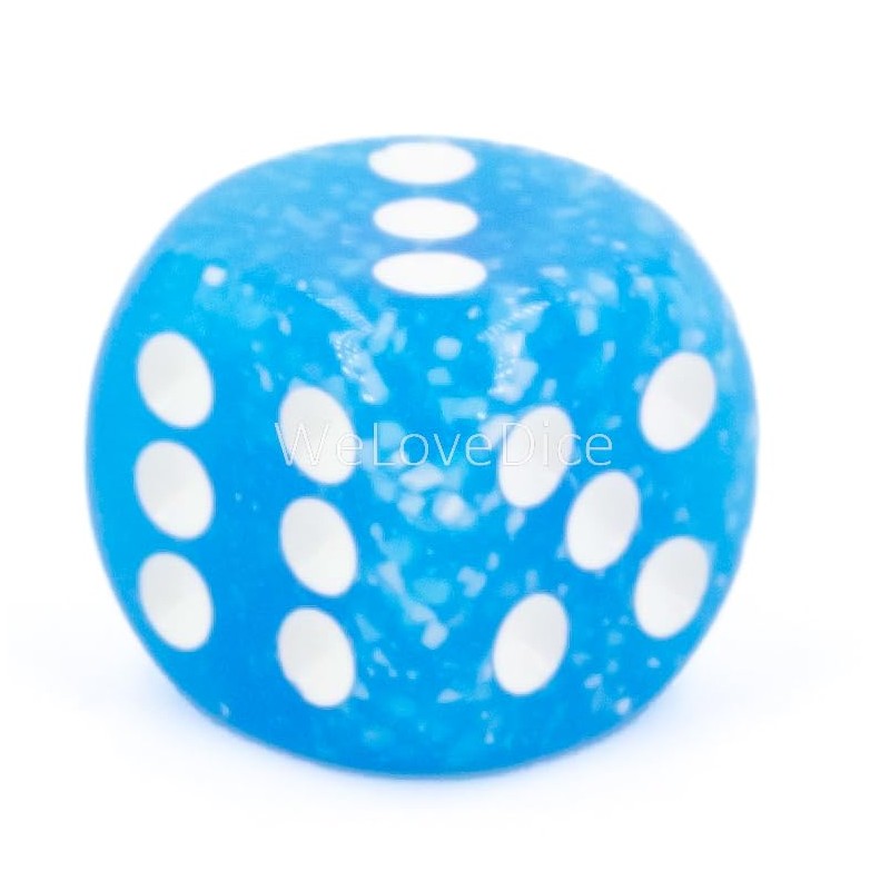 WeLoveBeads W6 Cube (16 mm) in Turquoise White/White Dots -