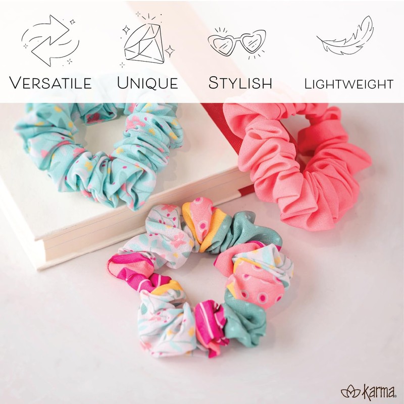 VELVET SCRUNCHIE SET INK FLORAL
