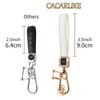 CACARLIKE Universal Leather Car Keychain with Extended Lanyard, Anti-lost D-ring