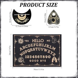 suction Ouija Board, Classic Black Ouija Board Set for Divination and Spiritual Communication, Durable Talking Boards with Planchette, Perfect for Gatherings and Home Decor