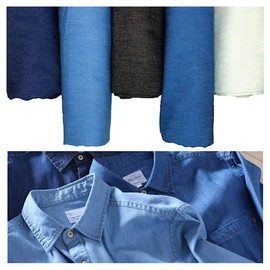 NIANTONG Washed Denim Denim Fabric, Sold by the Metre, 150 cm, Wide, Lightweight Clothing Fabric Made of 100% Cotton for Clothing, Sewing Crafts, Non-Stretchy (Colour: Navy)