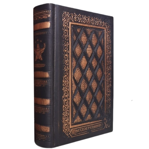 Antique Notebook b6 Spellbook Style Hard Cover Diary Free Book (Black)