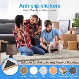 Chamgeco 8PCS Rug Gripper Pads, Reusable Under Rug Carpet Tape, Non Slip Rug Pads Grippers for Hardwood Floors, Rugs Corner Grippers Rug Stoppers to Stop Corner Curling (8PCS Rug Gripper Pads)